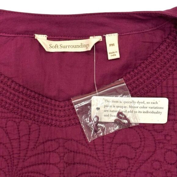 NWT Soft Surroundings Quilted Cropped Jacket Sz PM Boho Western Cottagecore - Picture 4 of 12